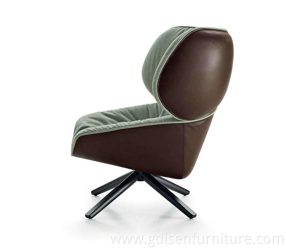 Modern design comfortable living room Tabano Armchair swivel chair in leather